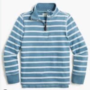 Crewcuts Boys Striped Sueded Half Zip Popover Shirt Top Classic Preppy Spring